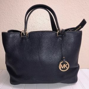Michael Kors navy blue leather satchel